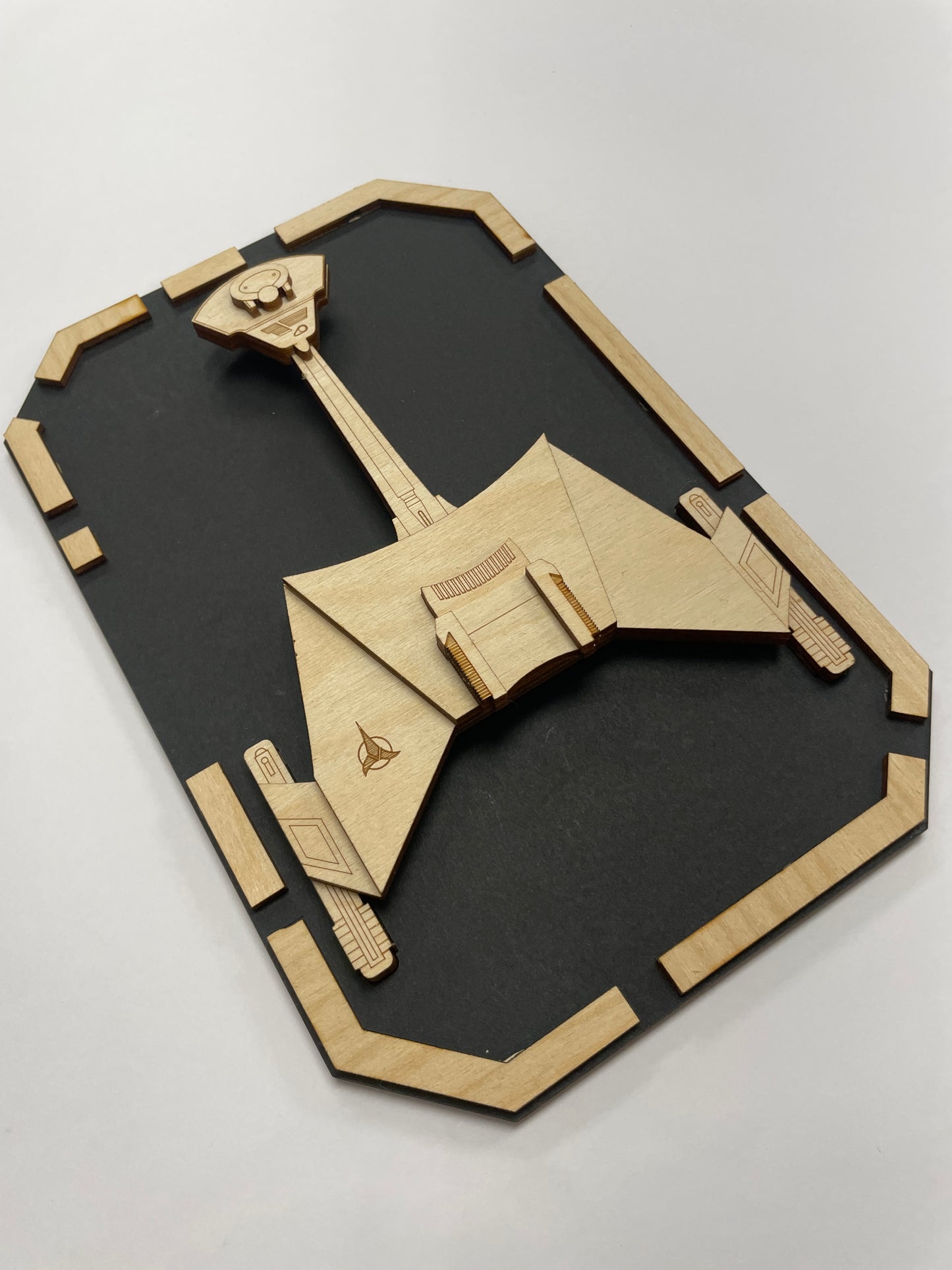 Klingon D-7 Battlecruiser - Wood Plaque