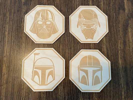 Helmet Coasters - Wood