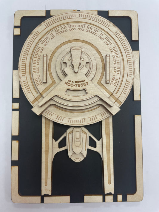 USS Cerritos Class - Wood Plaque