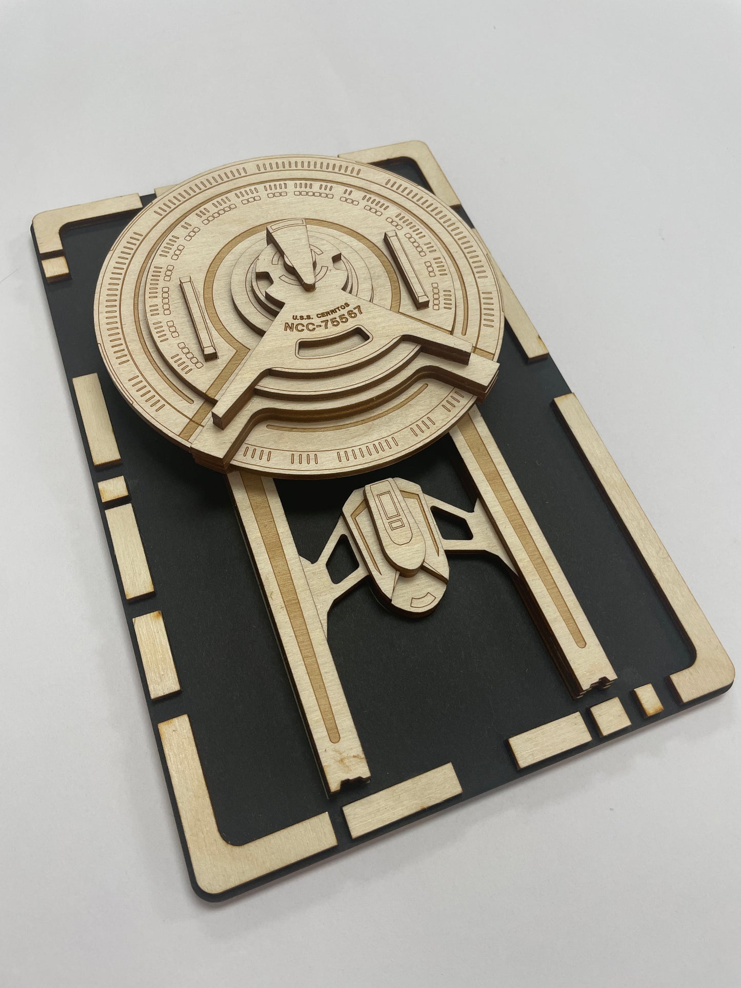 USS Cerritos Class - Wood Plaque