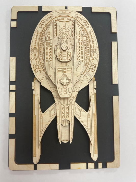 USS Titan  - Wood Plaque