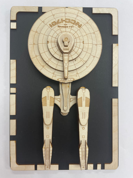 USS Enterprise (Kelvin) - Wood Plaque