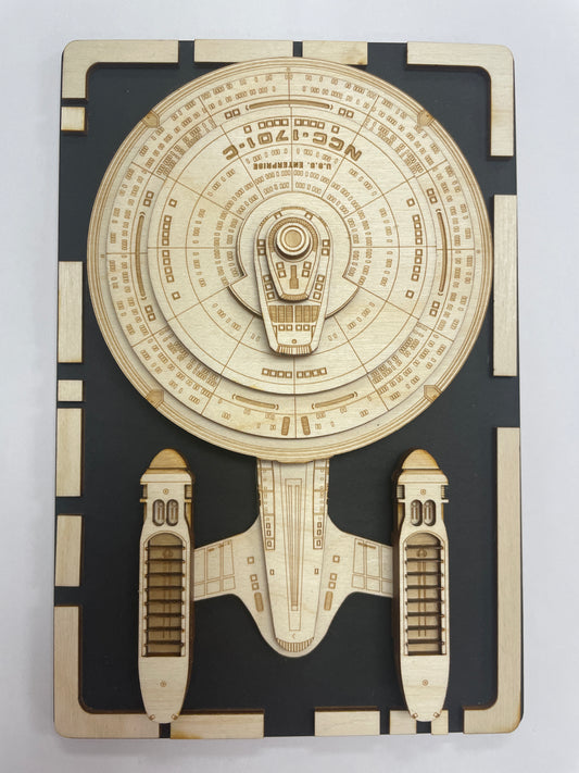 USS Enterprise NCC-1701-C - Wood Plaque