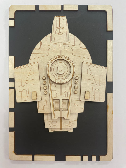 USS Defiant - Wood Plaque