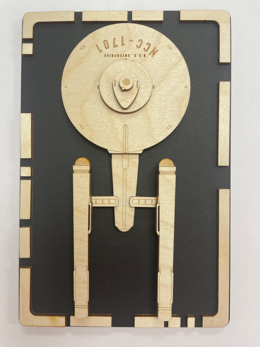 USS Enterprise NCC-1701 - Wood Plaque
