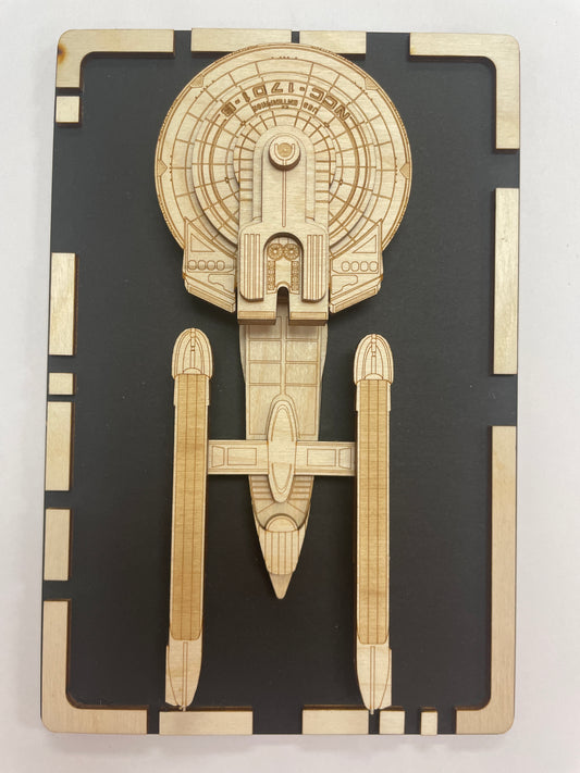 USS Enterprise NCC-1701-B - Wood Plaque