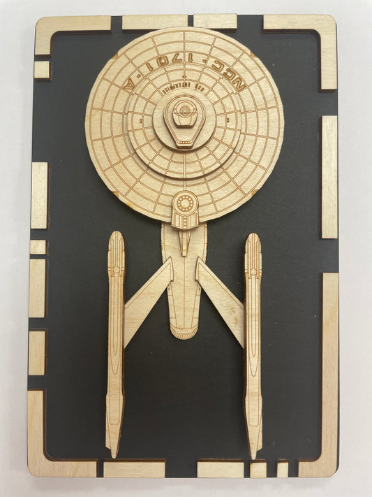 USS Enterprise NCC-1701-A - Wood Plaque