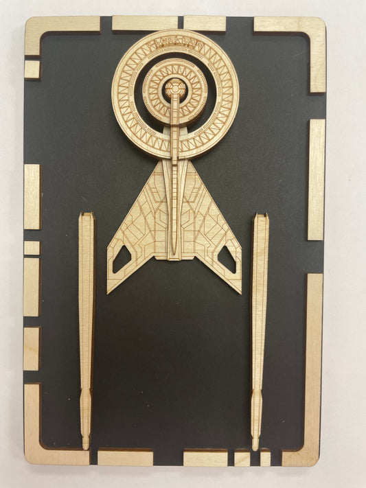 USS Discovery-A - Wood Plaque