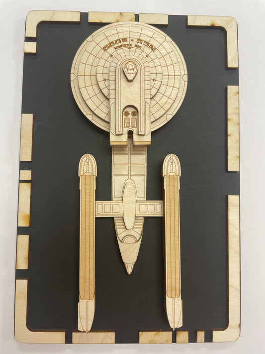 USS Excelsior - Wood Plaque