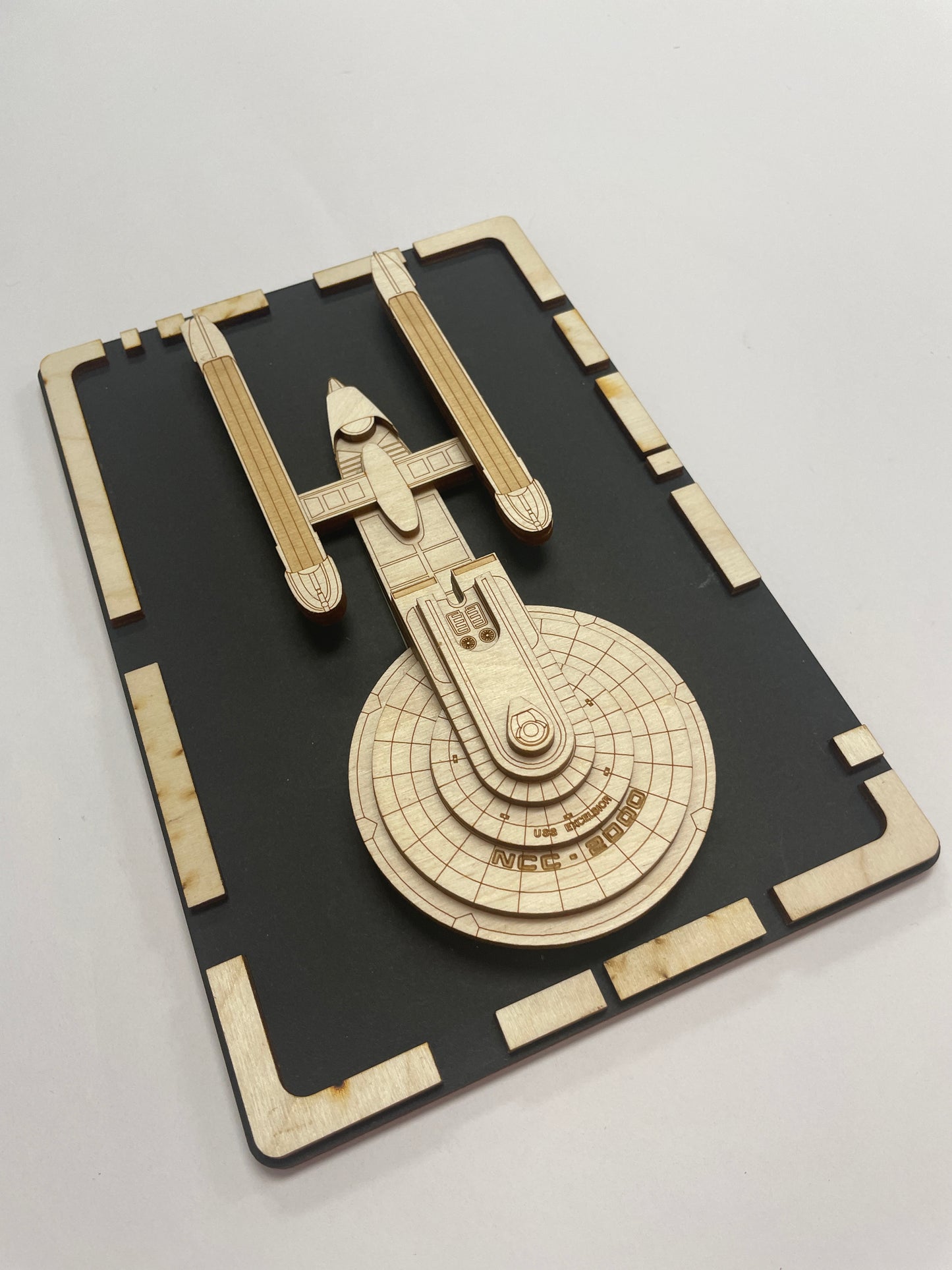 USS Excelsior - Wood Plaque