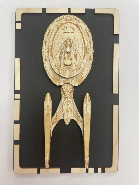 USS Enterprise NCC-1701-E - Wood Plaque