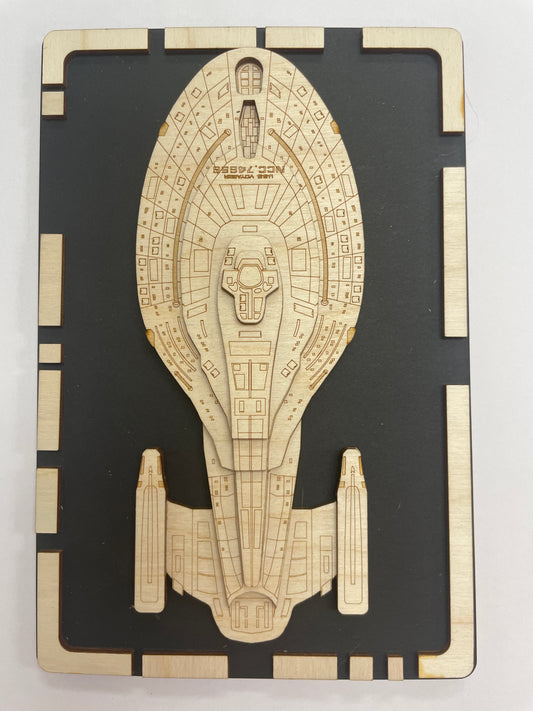 USS Voyager - Wood Plaque