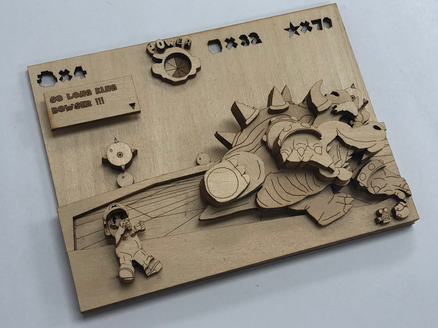 Super Mario 64 - Bowser Throw - Wood Model