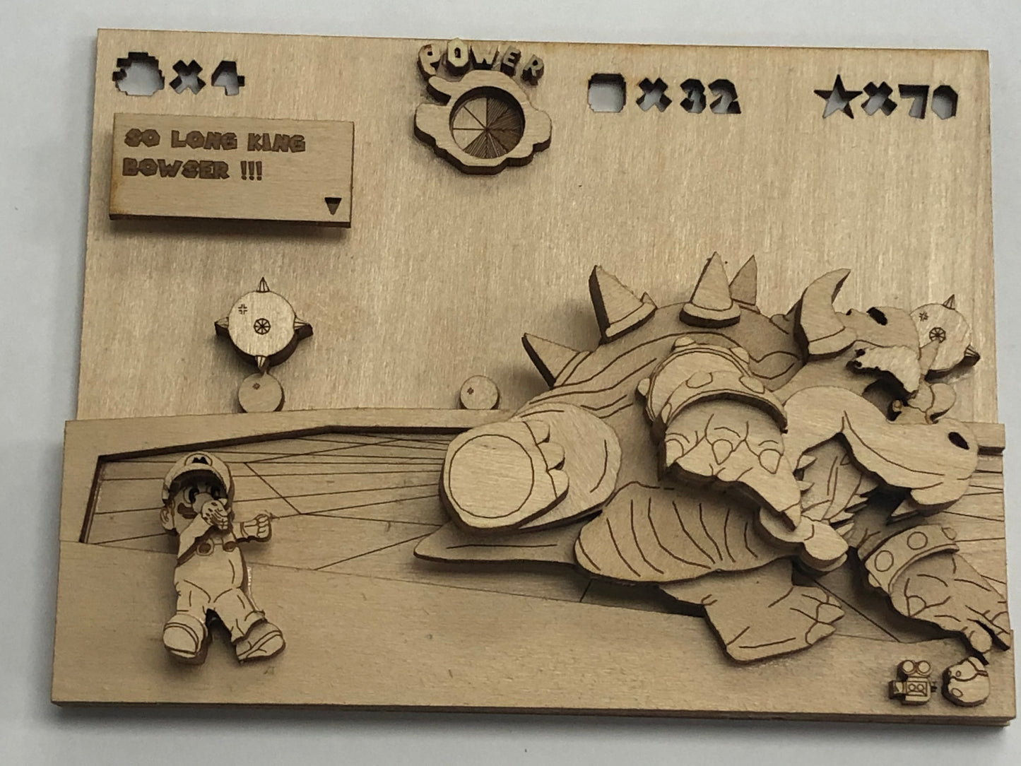 Super Mario 64 - Bowser Throw - Wood Model