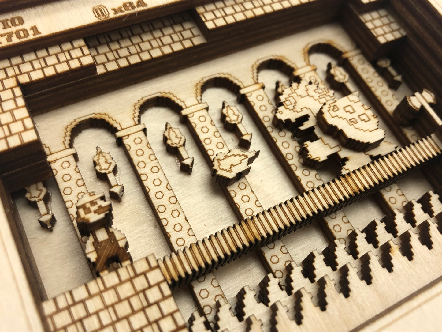 Bowser's Dungeon Mini Panorama Wood Model