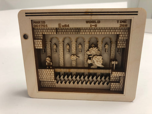 Bowser's Dungeon Mini Panorama Wood Model