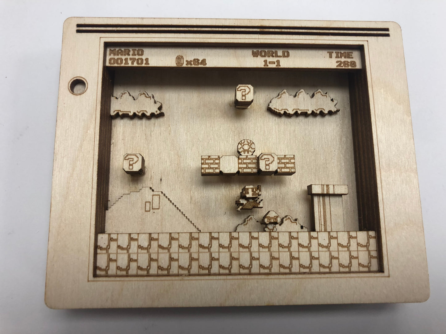 Mario W1-1 Start Mini Panorama Wood Model