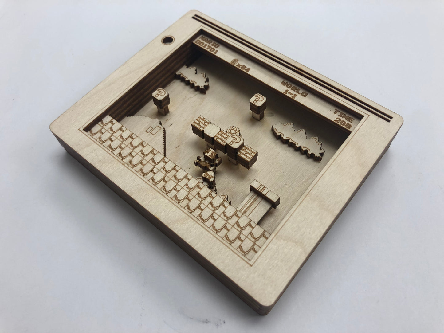 Mario W1-1 Start Mini Panorama Wood Model