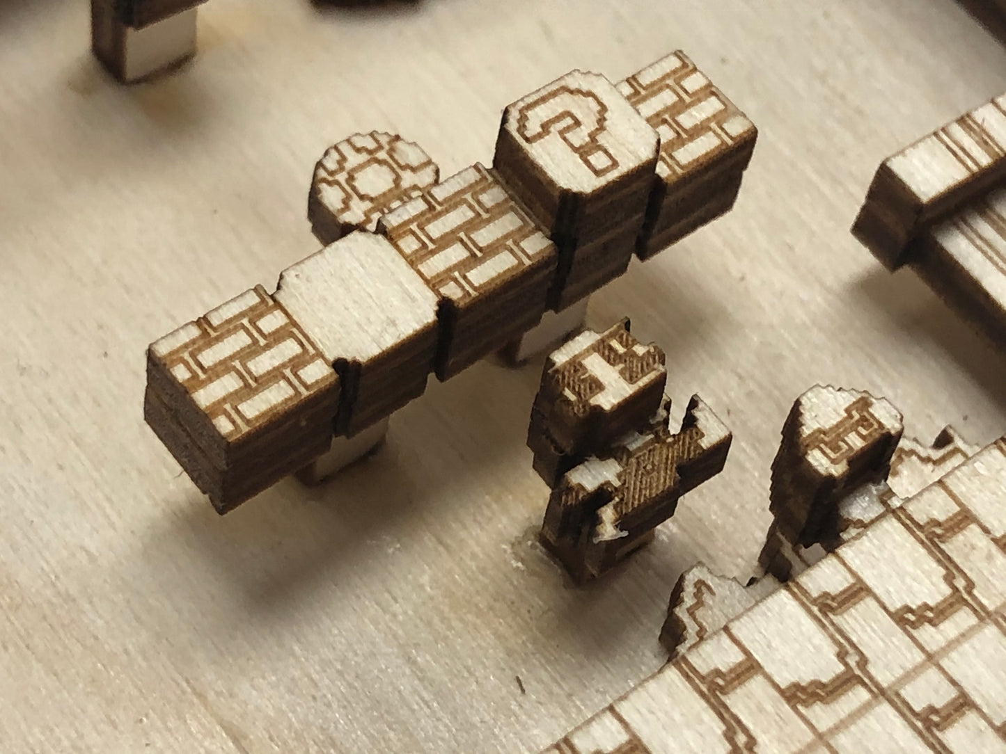 Mario W1-1 Start Mini Panorama Wood Model