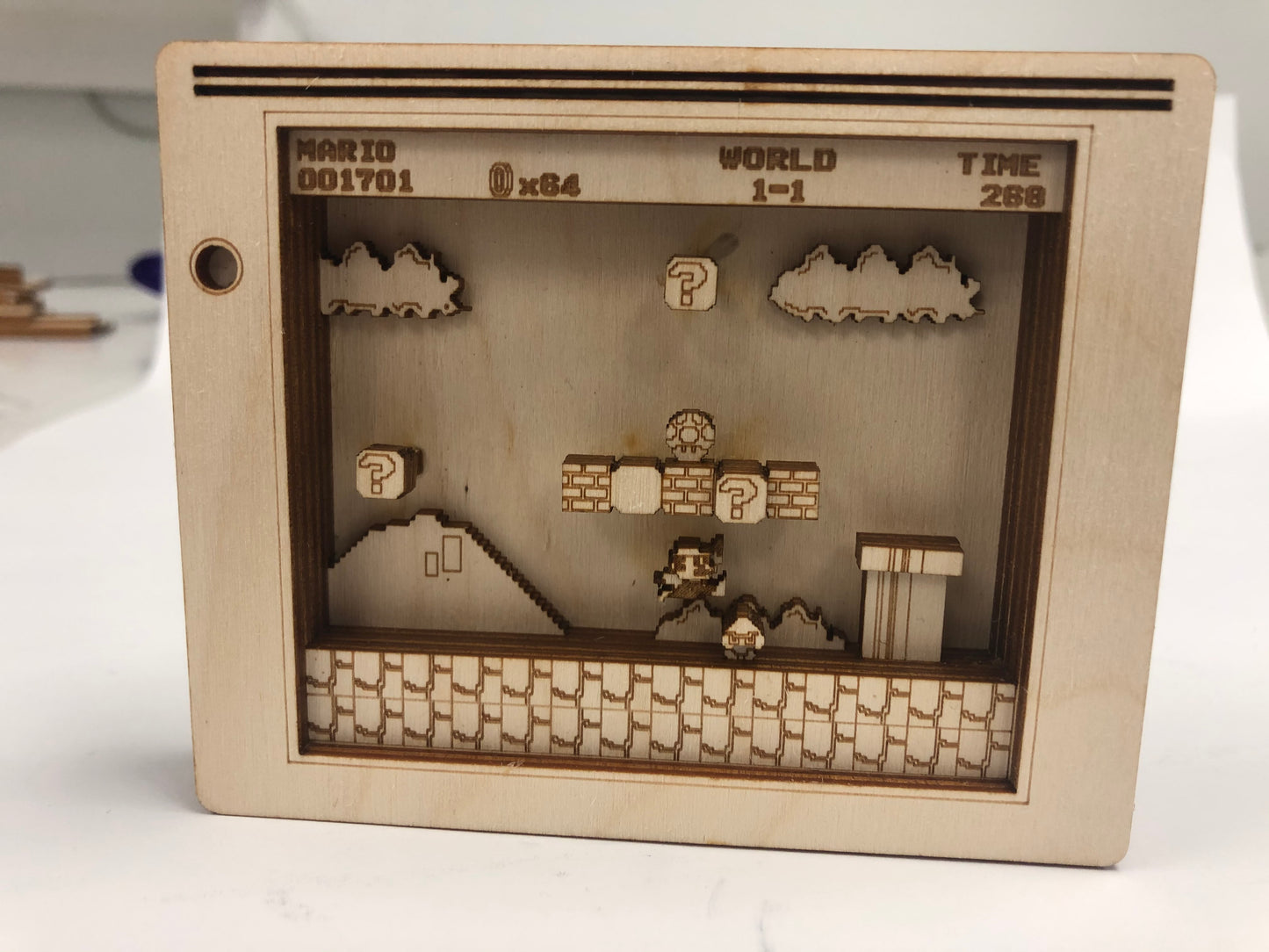 Mario W1-1 Start Mini Panorama Wood Model