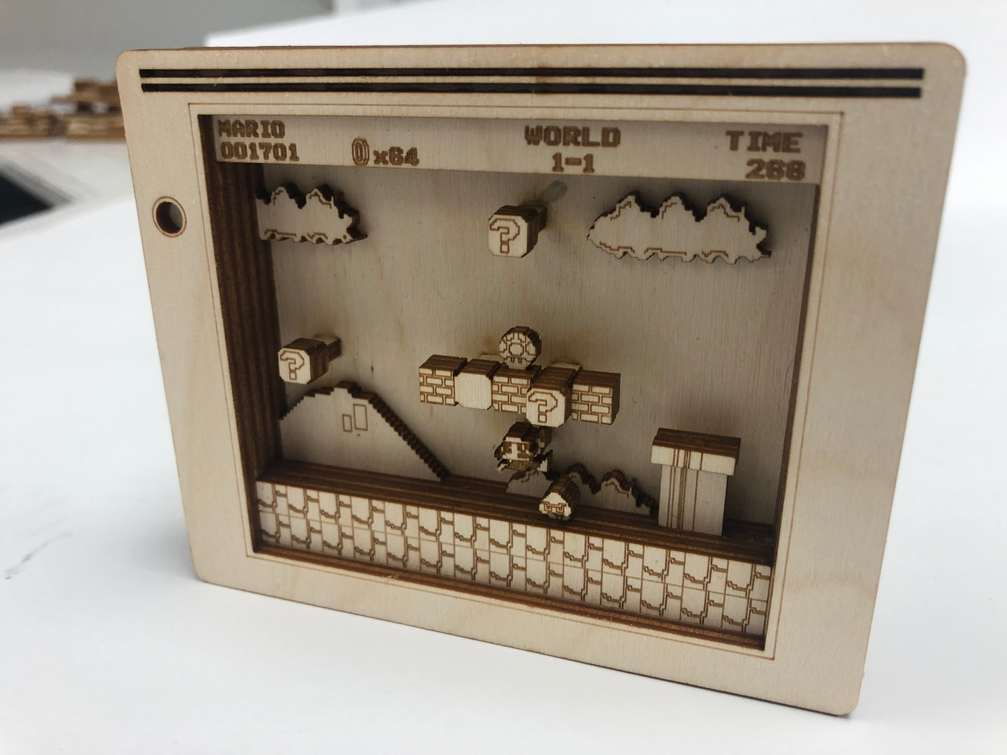 Mario W1-1 Start Mini Panorama Wood Model