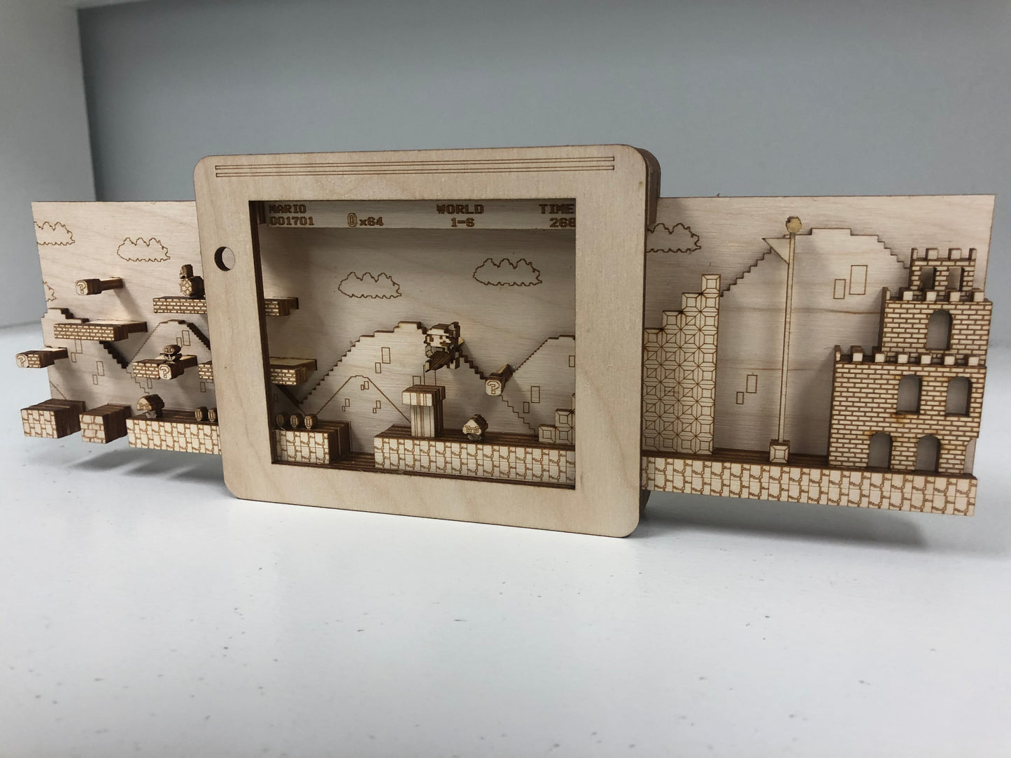 Super Mario World 1-1 Panorama Wood Model