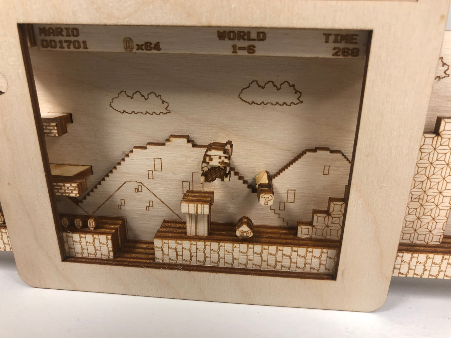 Super Mario World 1-1 Panorama Wood Model