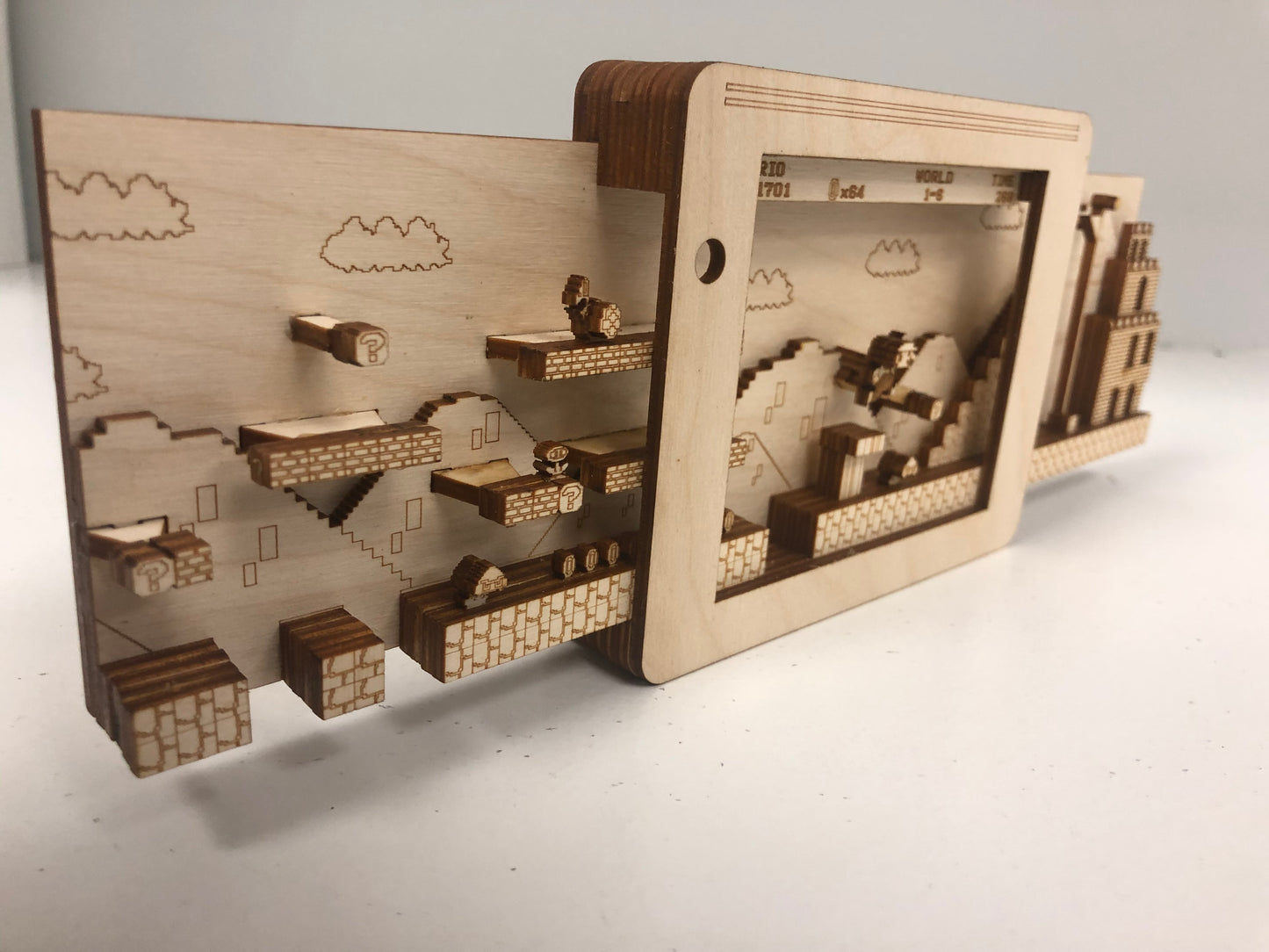 Super Mario World 1-1 Panorama Wood Model