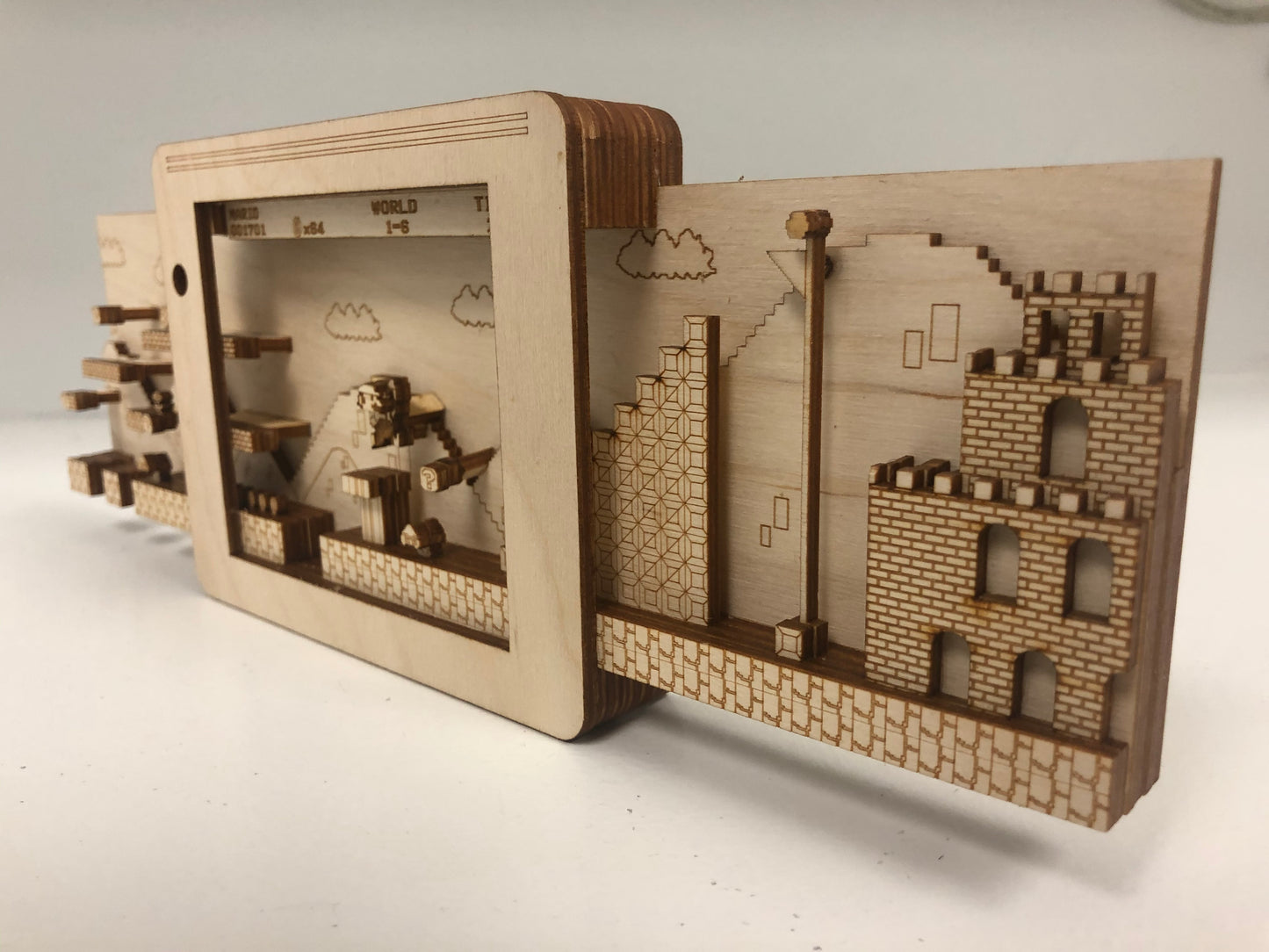 Super Mario World 1-1 Panorama Wood Model