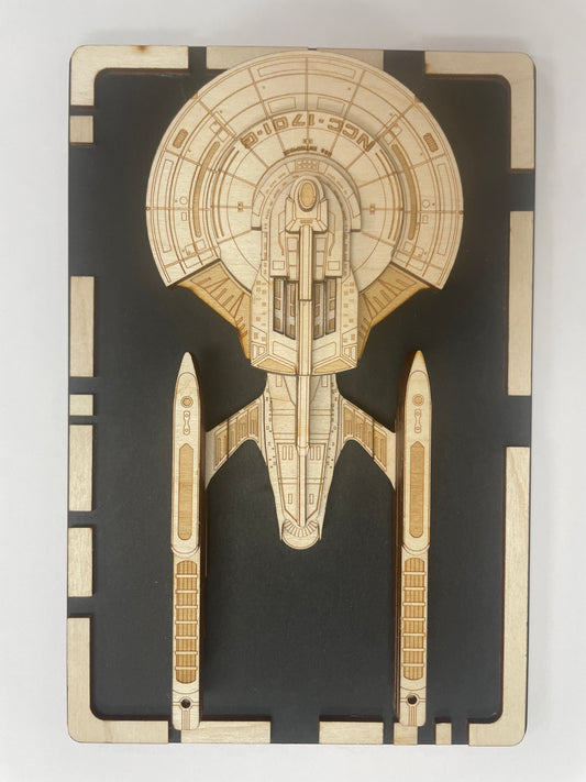 USS Enterprise NCC-1701-G - Wood Plaque
