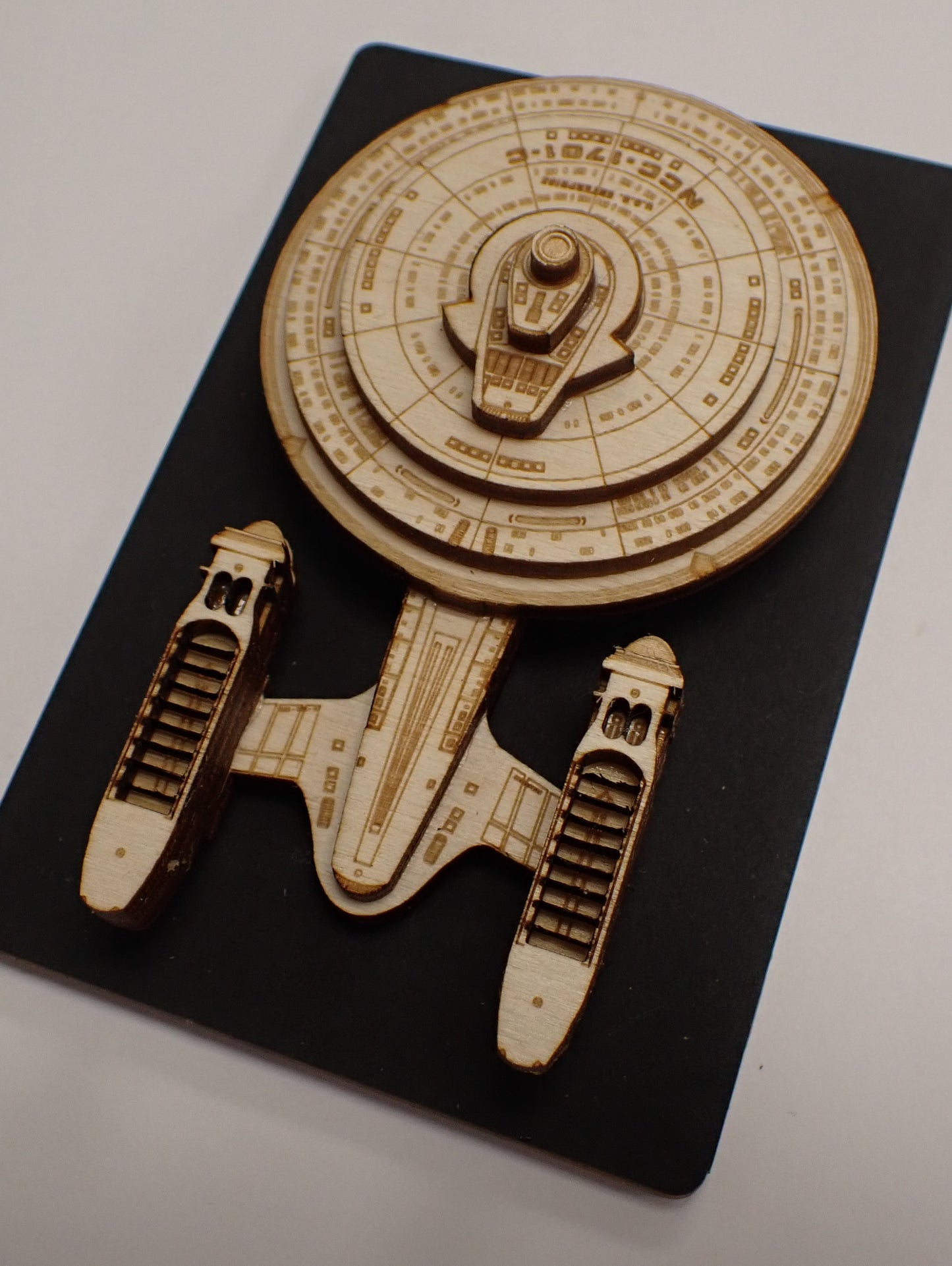 USS Enterprise NCC-1701-C - Wood Mini Plaque