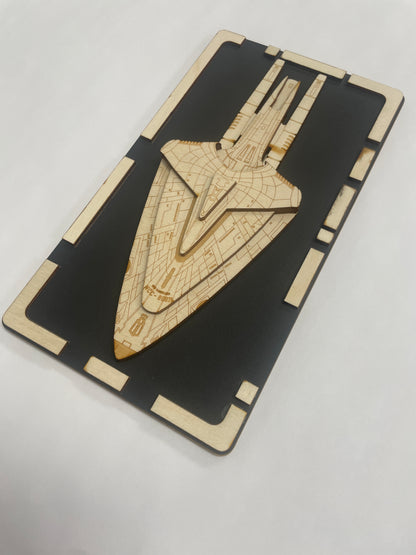 USS Dauntless (ST:Prodigy) - Wood Plaque