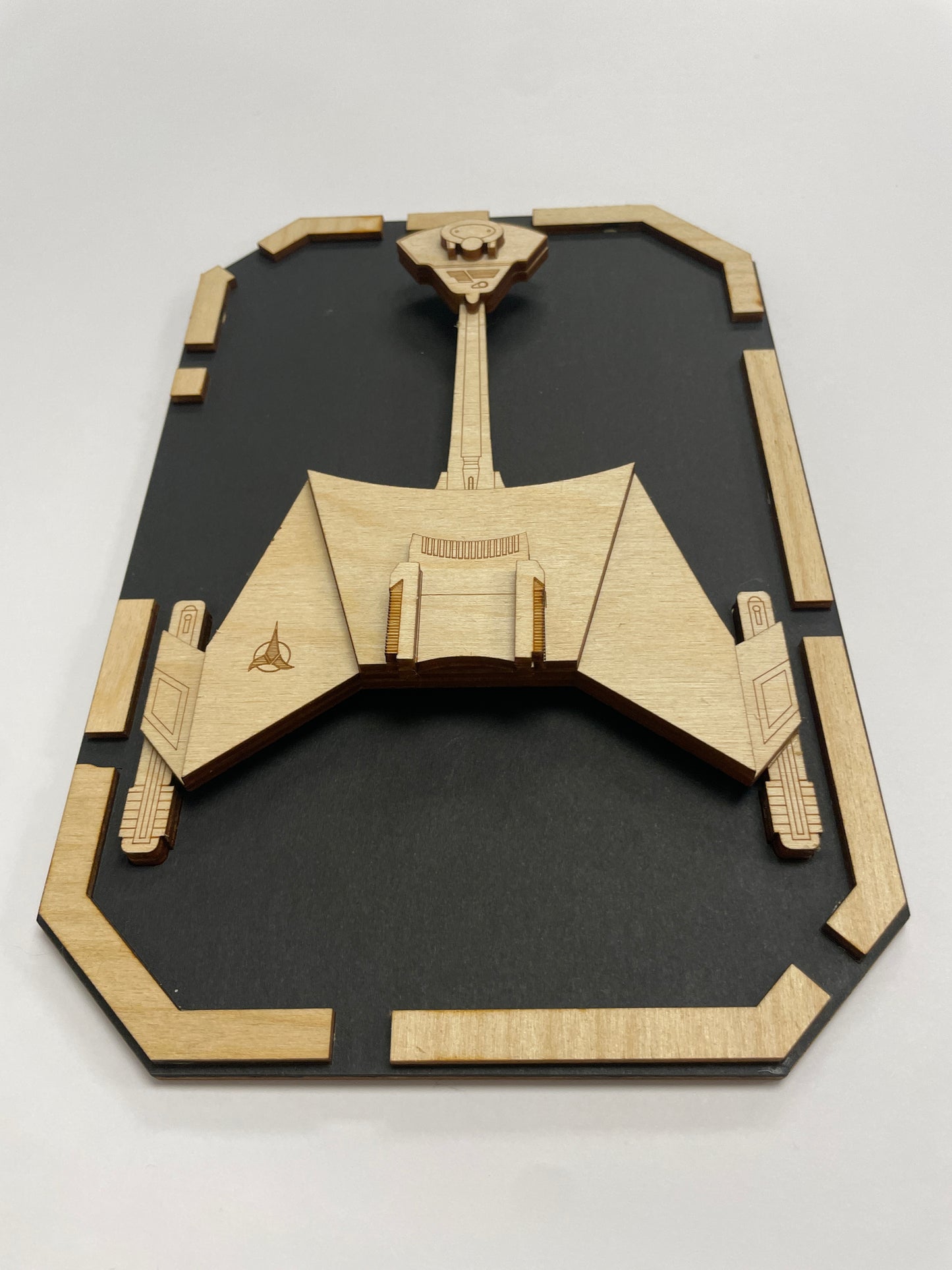 Klingon D-7 Battlecruiser - Wood Plaque