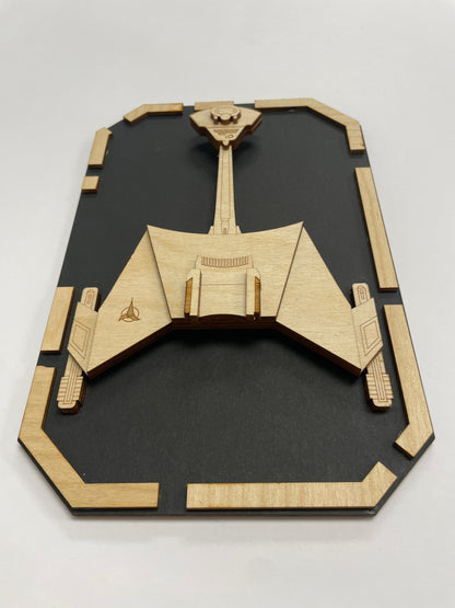 Klingon D-7 Battlecruiser - Wood Plaque