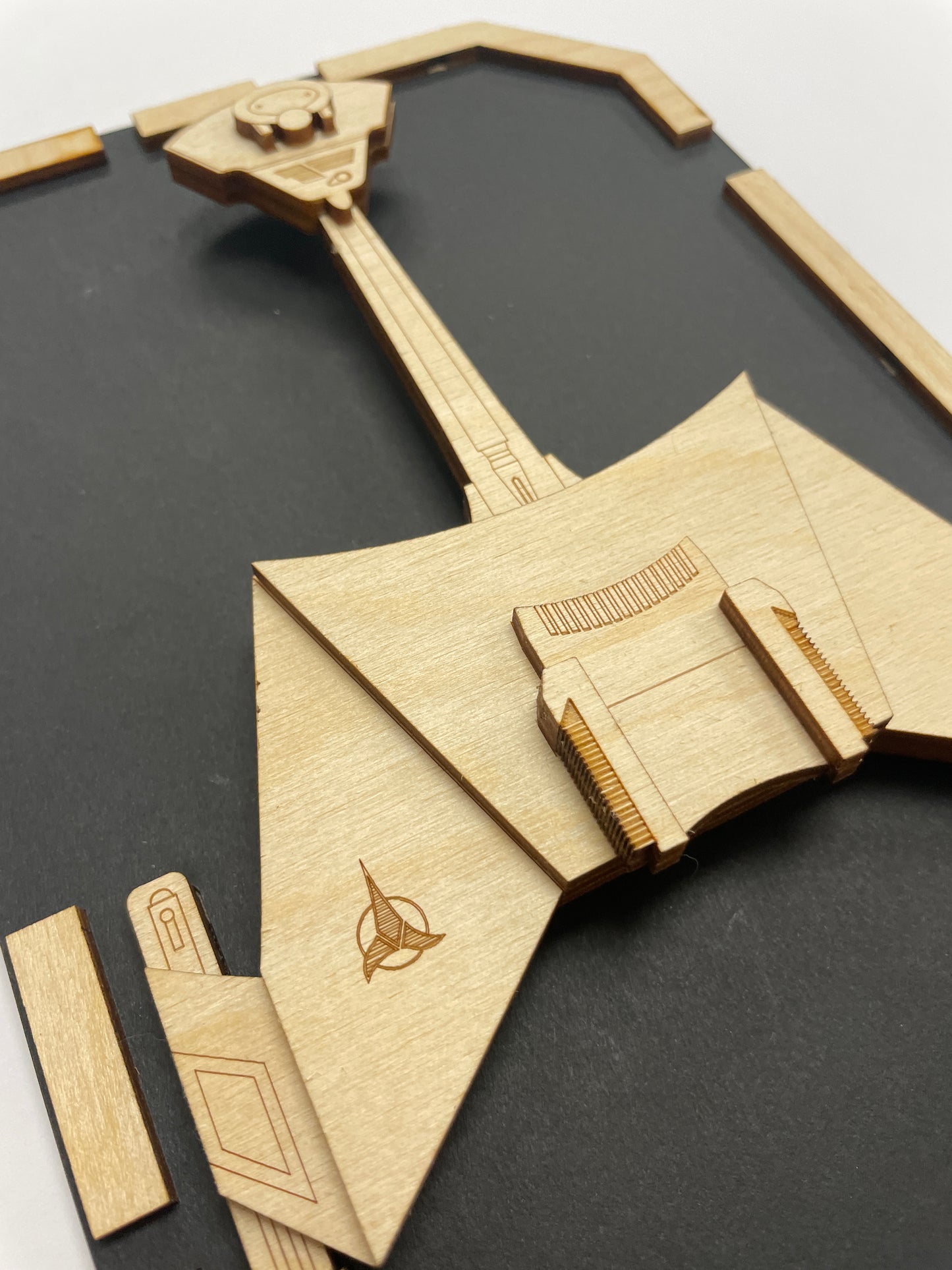 Klingon D-7 Battlecruiser - Wood Plaque