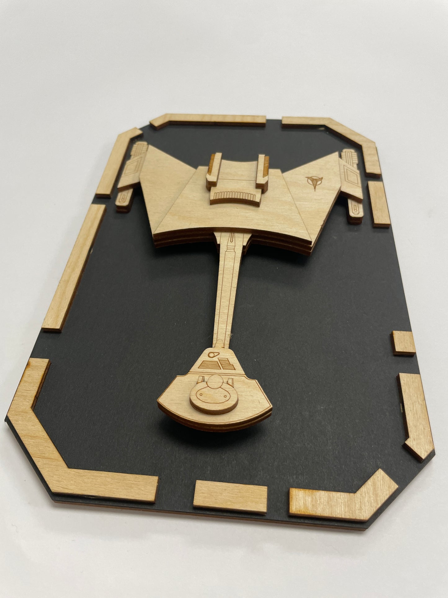 Klingon D-7 Battlecruiser - Wood Plaque