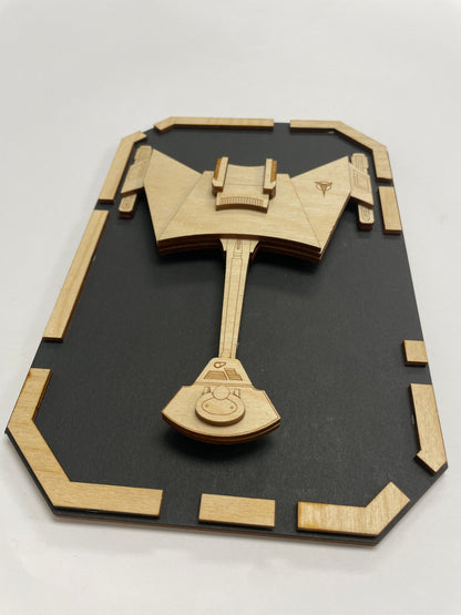 Klingon D-7 Battlecruiser - Wood Plaque