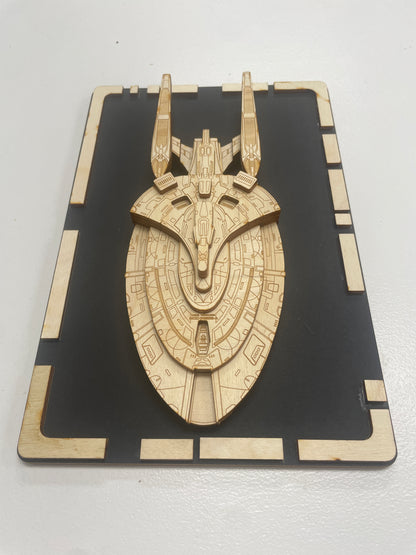 USS Voyager - A - Wood Plaque