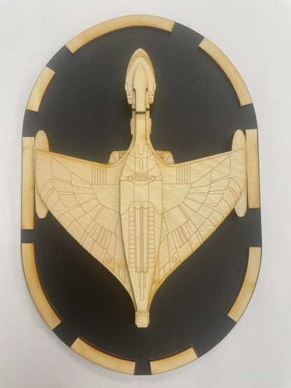 Romulan Warbird - Wood Plaque