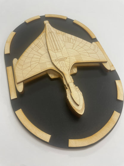 Romulan Warbird - Wood Plaque