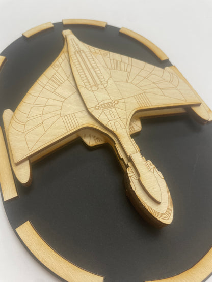 Romulan Warbird - Wood Plaque