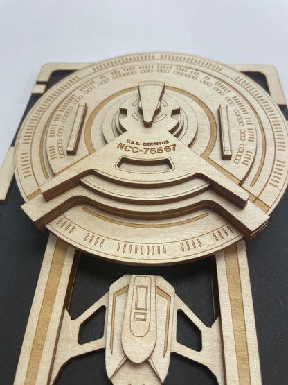 USS Cerritos Class - Wood Plaque