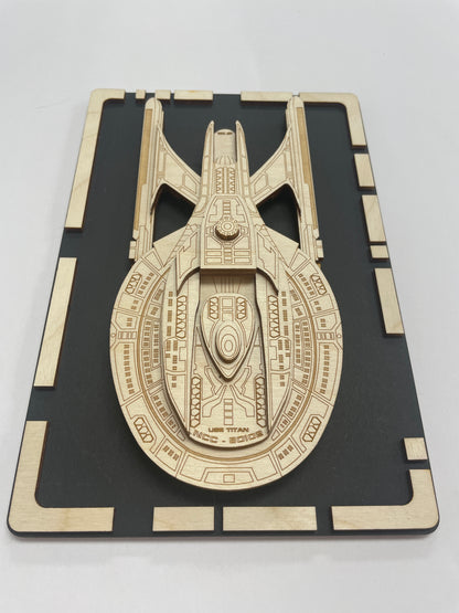 USS Titan  - Wood Plaque