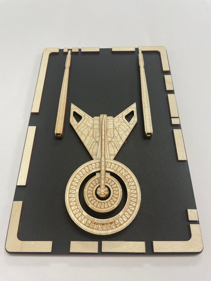 USS Discovery-A - Wood Plaque