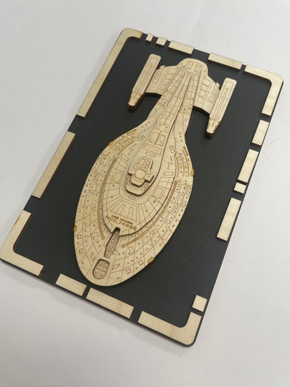 USS Voyager - Wood Plaque