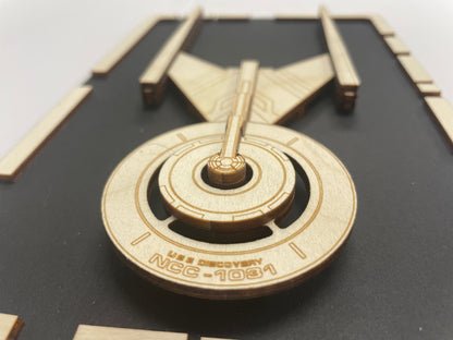 USS Discovery - Wood Plaque