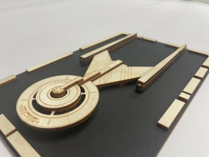 USS Discovery - Wood Plaque