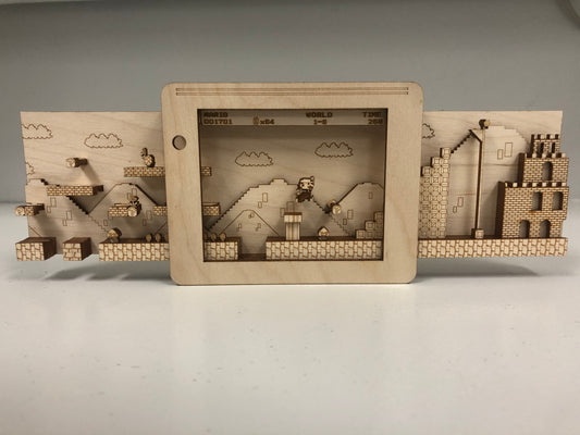 Super Mario World 1-1 Panorama Wood Model