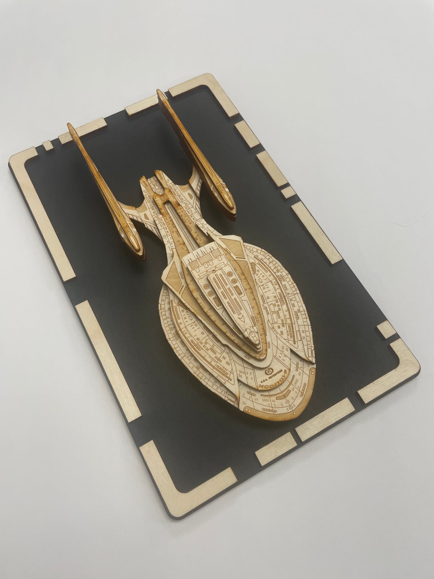 USS Enterprise NCC-1701-F - Wood Plaque