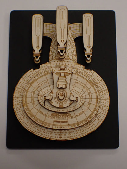Galaxy Dreadnaught Class - Wood Mini Plaque